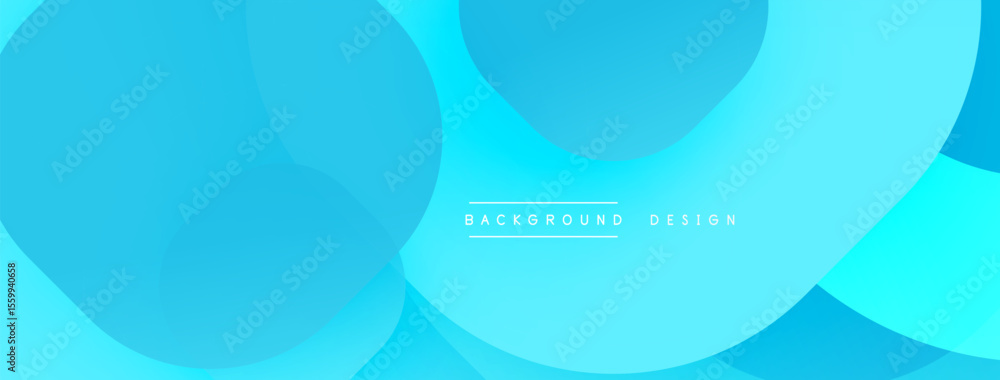 Poster Abstract blue gradients form overlapping circles. Modern design element suitable for backgrounds, presentations. Simple, clean aesthetic.
