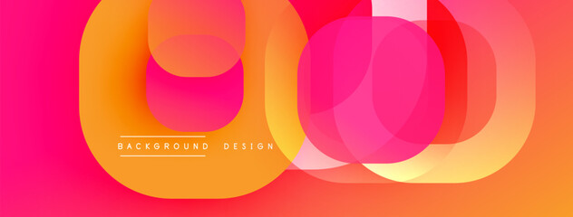 Abstract colorful layers create dynamic visual effect. Gradient transitions, smooth curves, modern design elements present.