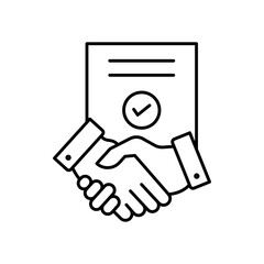 Business Contract Agreement Line Icon
