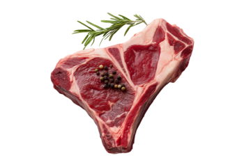 Fresh T-bone steak beef on white background. Fresh Raw T-Bone Steak Beef Isolated for Food.