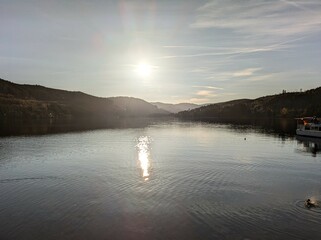 Sunset in the Black Forest in autumn at Lake Titisee