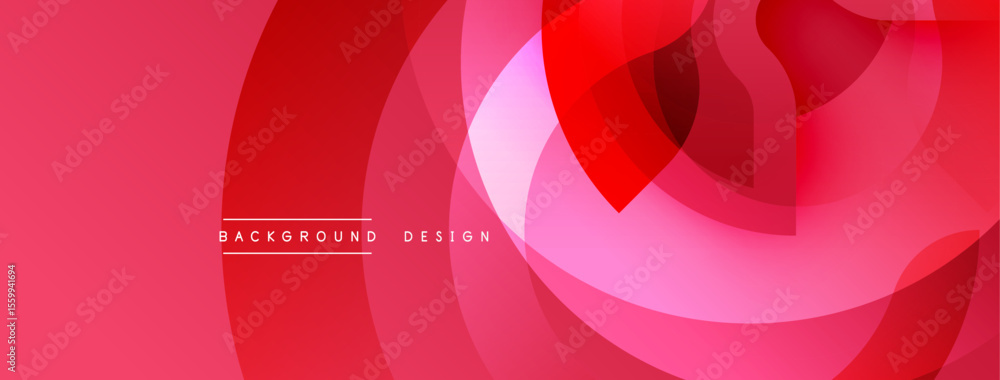 Fototapete Abstract red design. Overlapping circles create dynamic visual effect. Modern background suitable for various projects.