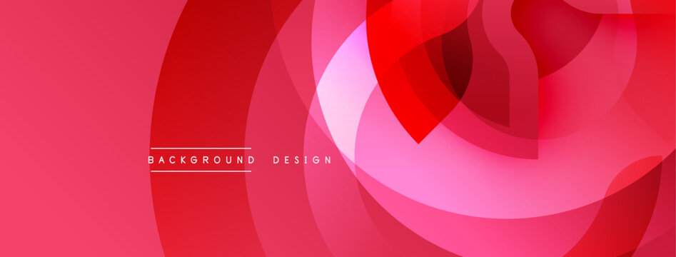 Abstract red design. Overlapping circles create dynamic visual effect. Modern background suitable for various projects.