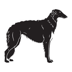 A beautiful Borzoi graphic, a high-quality digital asset for creations - Borzoi silhouette - Borzoi Vector - Silhouette of Borzoi - dog silhouette

