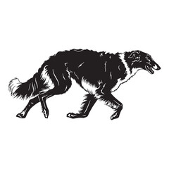 A proud Borzoi figure image, an elegant graphic resource for projects - Borzoi silhouette - Borzoi Vector - Silhouette of Borzoi - dog silhouette

