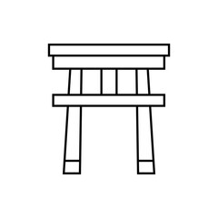 Japanese Shrine Line Icon. Spiritual & Cultural Symbol for Travel & Maps