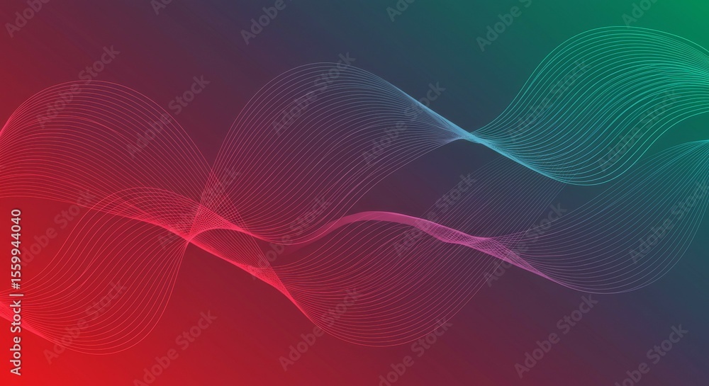 Poster abstract wave pattern with gradient background design