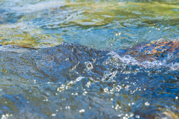 初夏の水辺　清流の流れ水面のアップ　188
