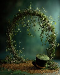 Green archway, clover, hat