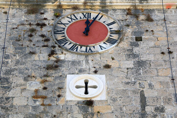 Traditional Mediterranean architectural details in Trogir, Croatia.