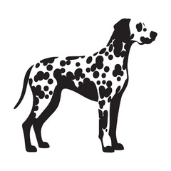 Fototapeta premium Presenting a classic Dalmatian breed profile, with clean, sharp edges - Dalmatian silhouette - Dalmatian Vector - Silhouette of Dalmatian - dog vector