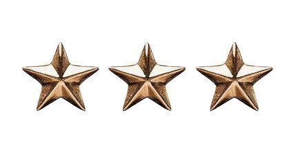 Fototapeta premium Three Vintage Star Decorations in Warm Bronze Color with Geometric Design for Home Decor and Festive Displays