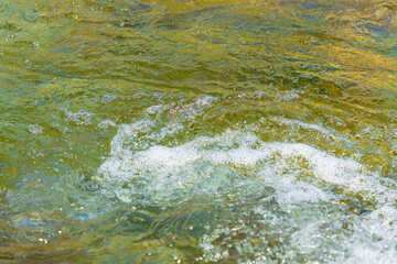 初夏の水辺　清流の流れ水面のアップ　198