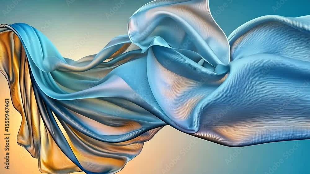 Poster abstract fabric design with flowing folds.