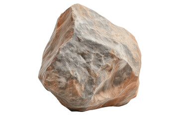 Big Rough Stone Isolated Cutout PNG with White and Transparent Background. Natural Outdoor Rock Stone Isolated for Design Projects.