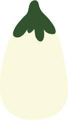 vector illustration of a big white eggplant