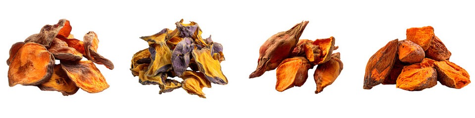 Fototapeta premium Variety of Roasted Sweet Potato Chips: Healthy Snack Food