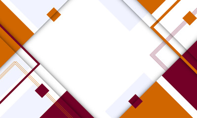 Modern stroke line with orange color shadow effect – Banner background design with geometric shape – Square shape angular vector background