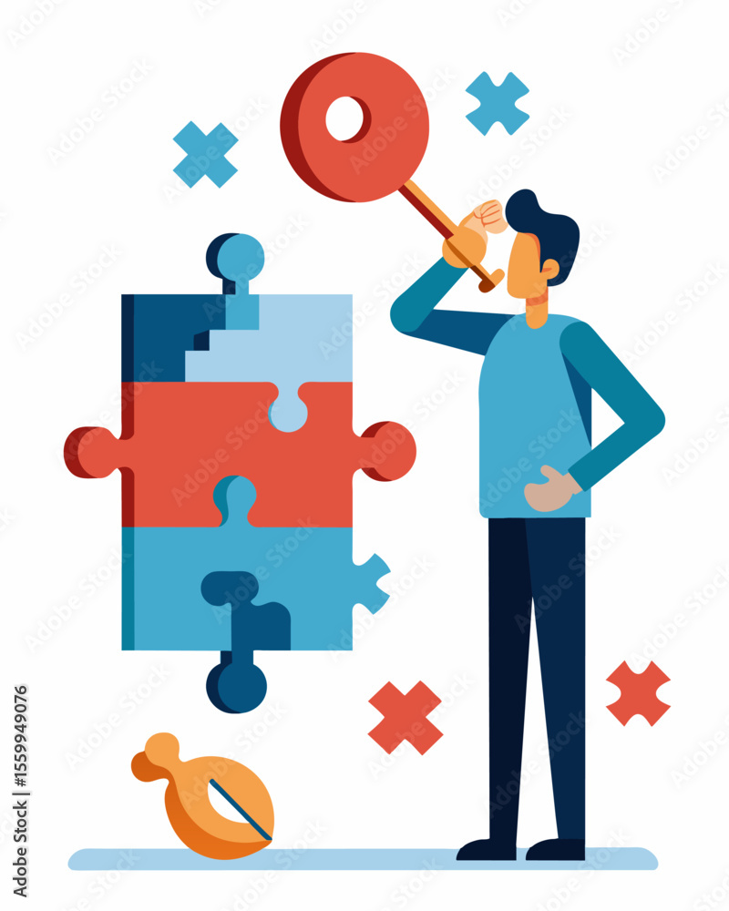 Poster a puzzle with missing pieces with the person feeling incomplete and uncertain as their manipulator h