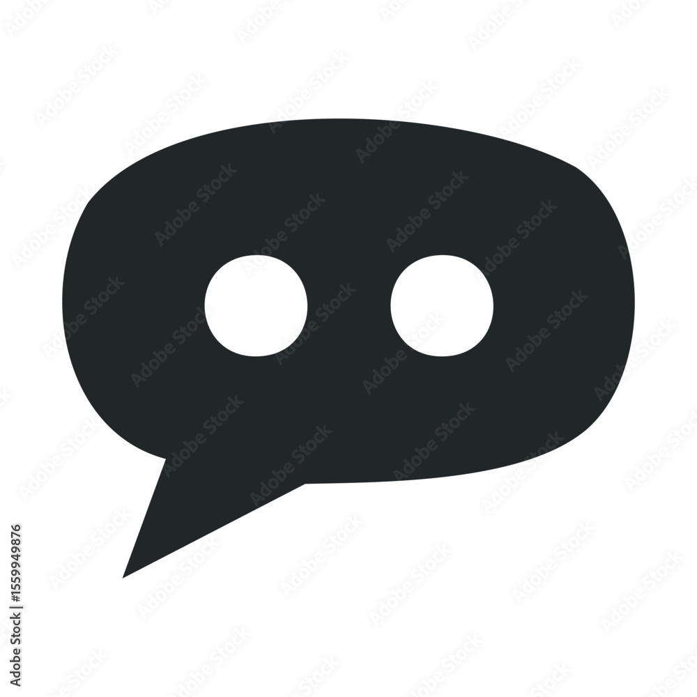 Poster speech bubble icon with ellipsis for chat and communication apps.