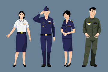 character set in modern style vector illustration