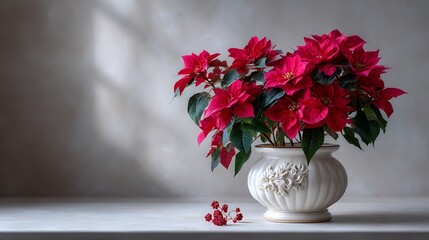 Festive poinsettia display