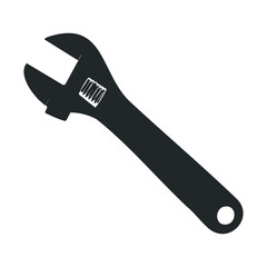 Obraz premium Monochrome adjustable wrench icon in minimalist style.