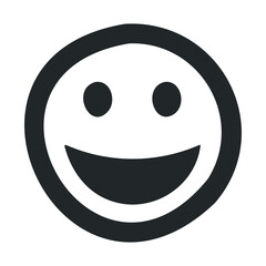 Fototapeta premium Black and white smiley face icon with bold features.