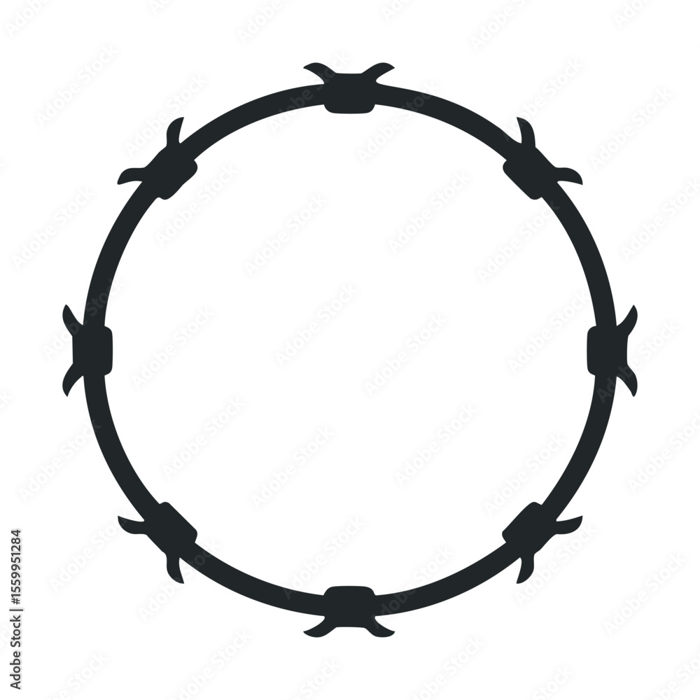 Poster Minimalist circular chain design with interlinked rectangular links.
