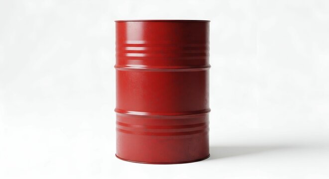 full red gasloine oil barrel for trucks and mobil cars in a white isolated background