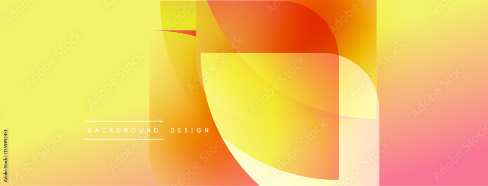Poster Abstract gradient background. Yellow, orange, red hues blend smoothly. Modern design elements create dynamic visual flow.