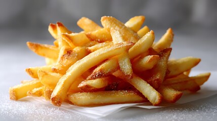 Golden French fries, isolated