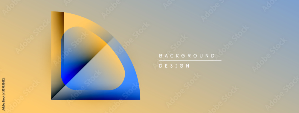 Aufkleber abstract design features flowing shapes, gradient colors. background transitions from yellow to blue