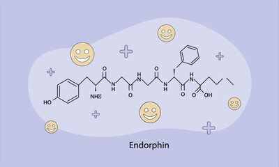 Vektor Illustration Endorphin Molekularstruktur editierbar