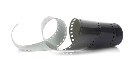 Strip of photographic film isolated on white