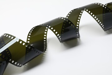 Strip of photographic film on white background