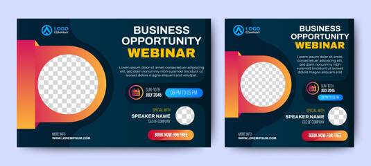 Online Seminar Marketing Webinar Social Media Banner Template Design