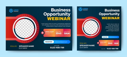 Online Seminar Marketing Webinar Social Media Banner Template Design