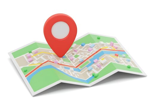 3d map pin icon showing business cash and banking travel location