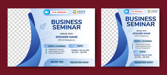 Online Business Webinar Social Media Social media Post Banner Template Design. vector