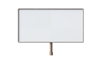 Blank billboard sign with transparent background offers a clear space for custom messages
