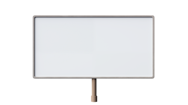 Blank billboard sign with transparent background offers a clear space for custom messages