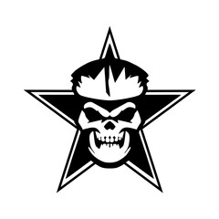 vector head skull star illustration