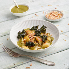 Gnocchi with kale sauce 