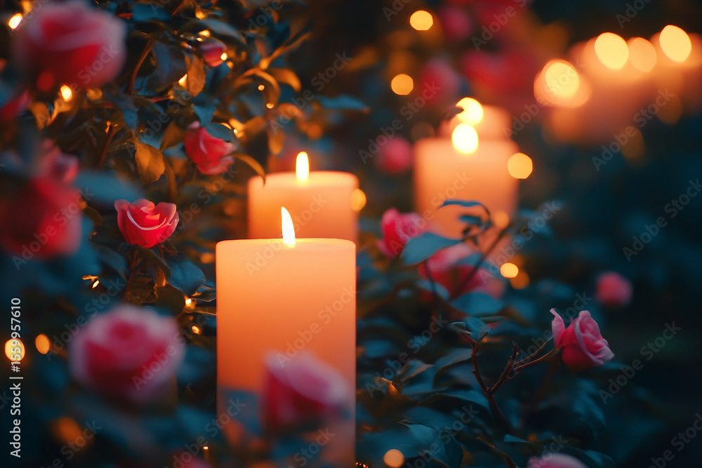 Poster a place for romantic weeding event celebration created with generative ai image