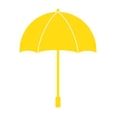 Obraz premium Yellow Umbrella Icon, Isolated on White Background