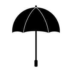 Black Umbrella Icon, Isolated on White Background