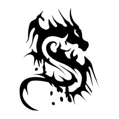 vector silhouette dragon tribal tattoo