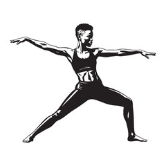 Harmonious woman yoga practitioner blending body and mind seamlessly - woman yoga silhouette - woman yoga Vector - Silhouette of woman yoga

