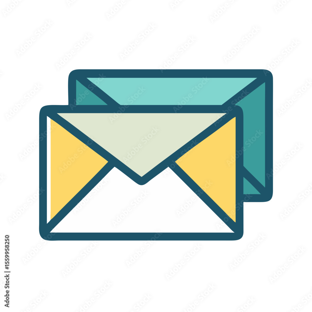 Poster modern lineart email message notification simple colorful icon